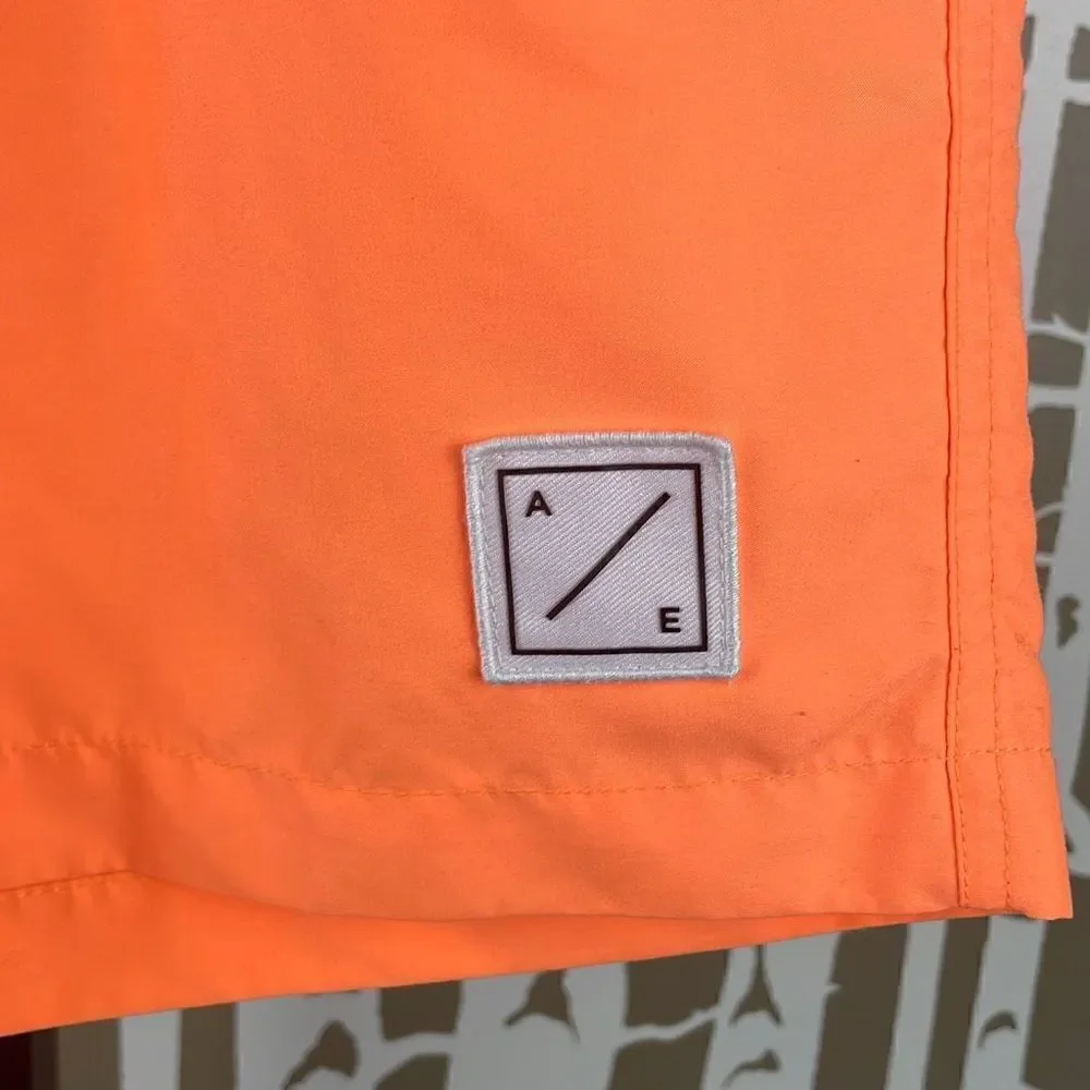 American Eagle Outfitters Men’s Bright Tangerine Orange Swim Trunks Board Shorts